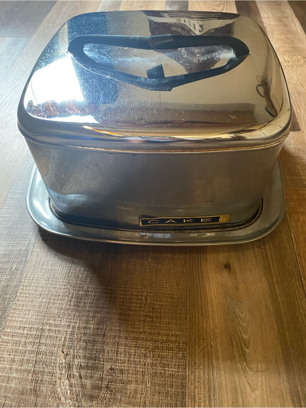 Classic Stainless Cake Carrier with Handle - Silver VINTAGE